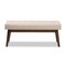 Baxton Studio Elia Walnut Wood Light Beige Button-Tufted Bench 140-7565 - alternate 4